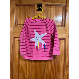 Joules Toddler Sweater 18–24M Pink Stripe Knit Pullover Star Applique Rainbow Ri